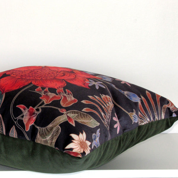 waratah bloom velvet cushion cover