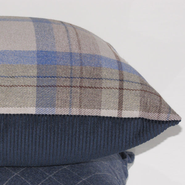 Lanark Larkspur check cushion cover