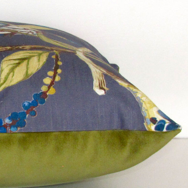 Orchard linen cushion cover, blueberry