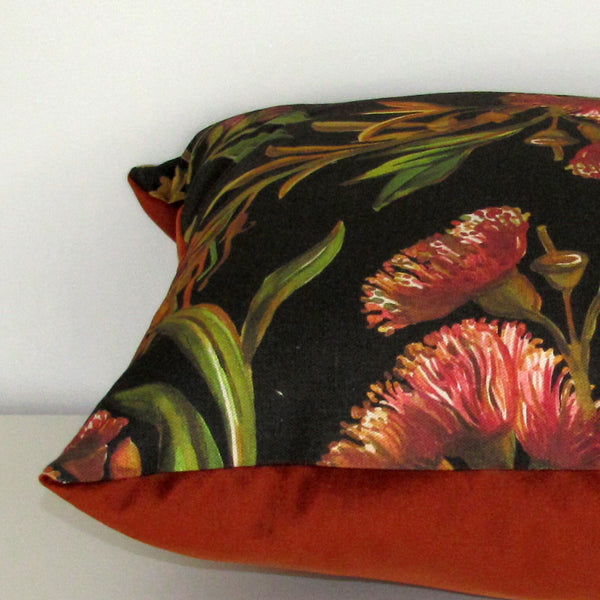 made to order dark flowering gum cushion cover