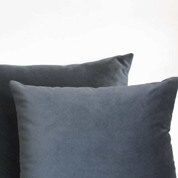 Granite grey velvet cushion cover