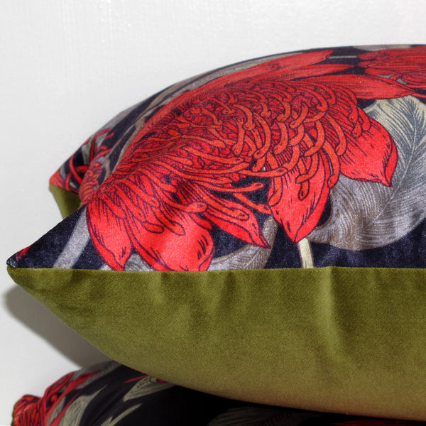 waratah velvet cushion cover