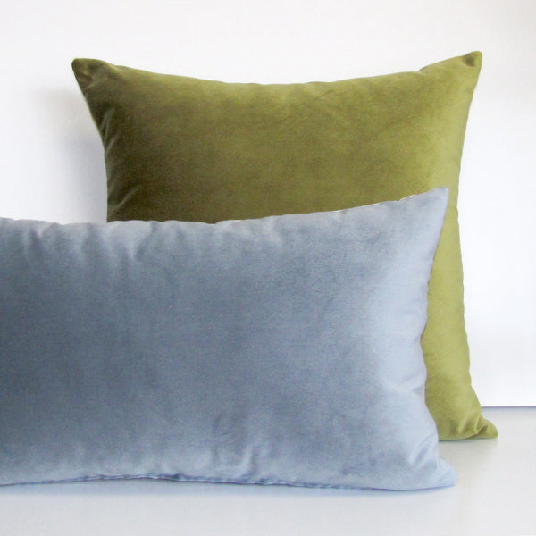 Moss green velvet cushion cover