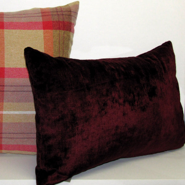 Made to order Bespoke Crimson luxury Italian velvet cushion cover