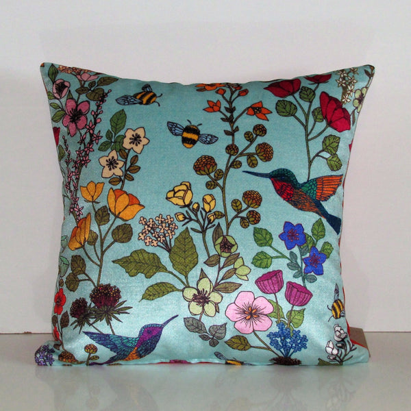 Hummingbird velvet cushion cover