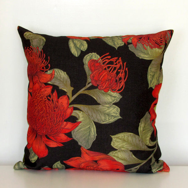 waratah linen cushion cover