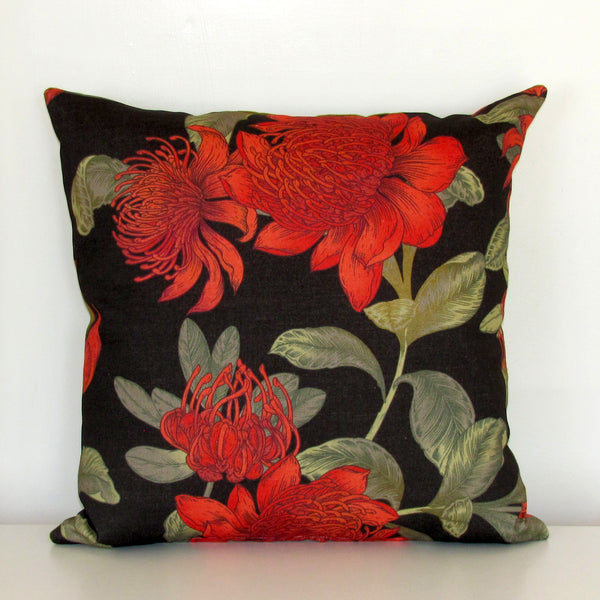 waratah linen cushion cover