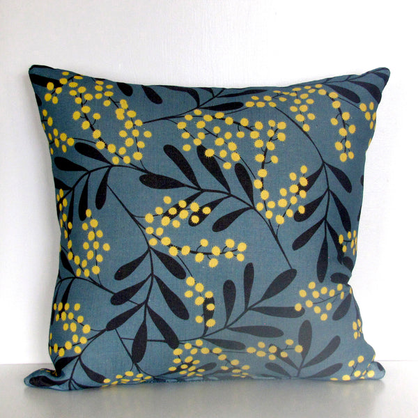 wattle teal cushion cover