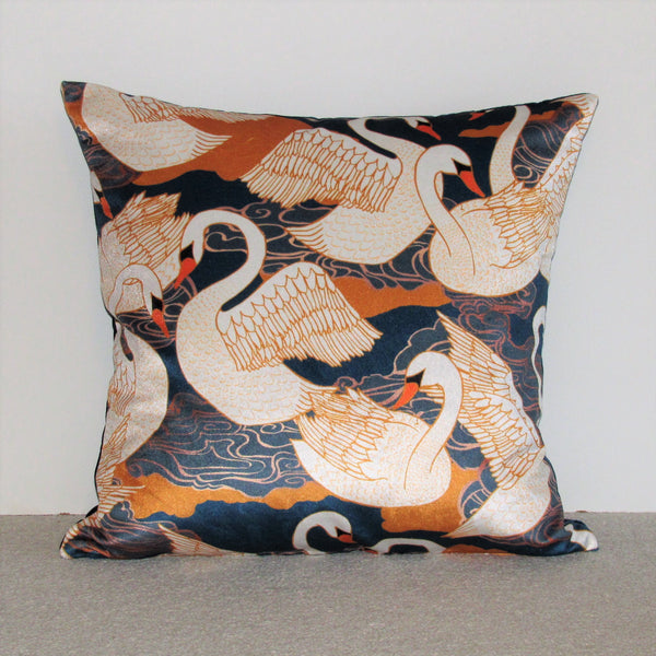 Swan velvet cushion cover