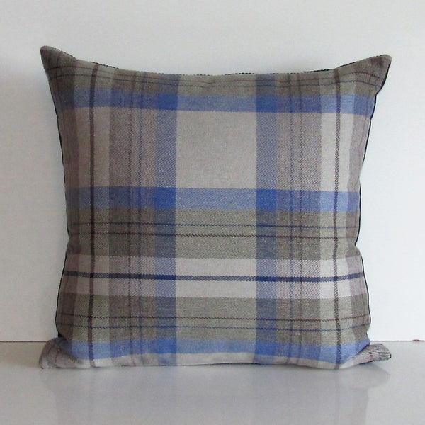 Lanark Larkspur check cushion cover
