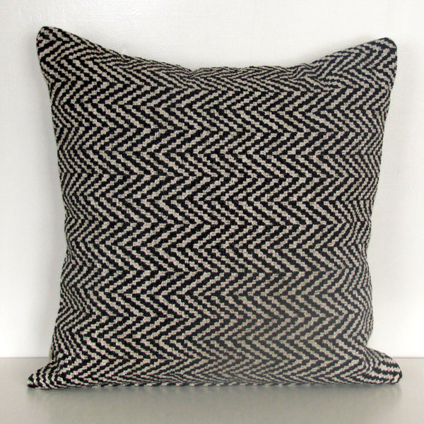 Apache wool blend cushion cover, black & cream