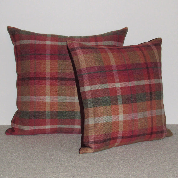Sutherland Rustic check cushion cover