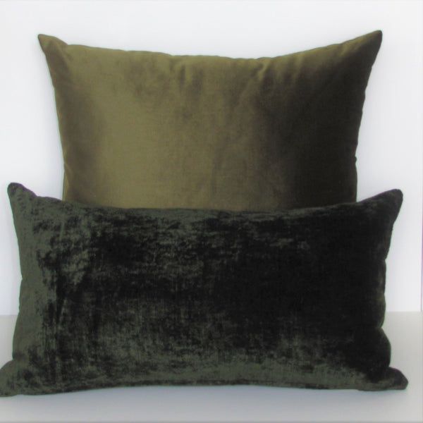 Made to order Amazon olive velvet cushion cover