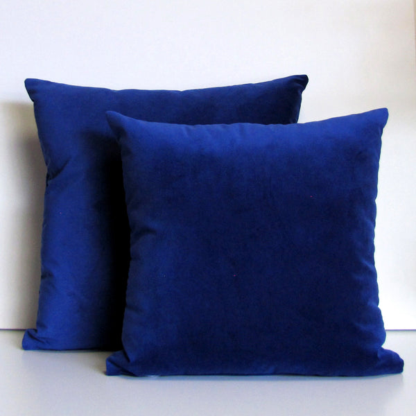 Cobalt blue velvet cushion cover