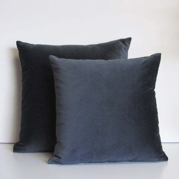 Made to order granite grey velvet cushion cover