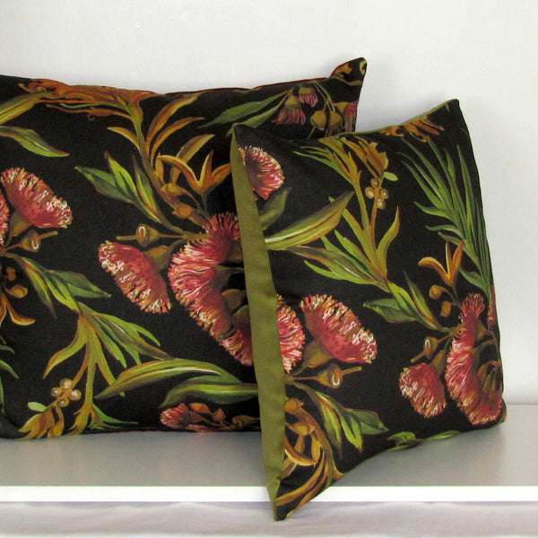 made to order dark flowering gum cushion cover