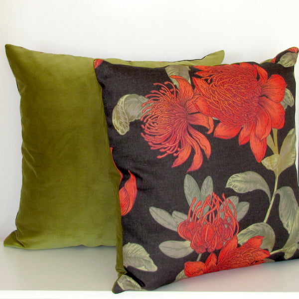 waratah linen cushion cover