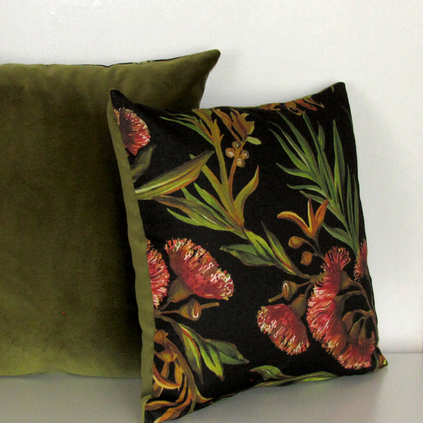 made to order dark flowering gum cushion cover