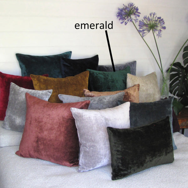 made to order Bespoke Emerald luxury Italian velvet cushion cover