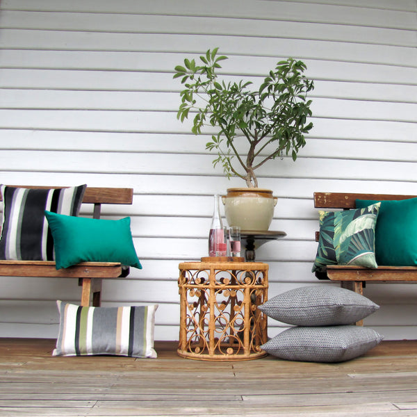 Charcoal South Beach Stripe, indoor/outdoor cushion cover