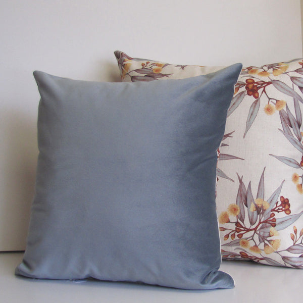 Made to order eucalyptus grey velvet cushion cover
