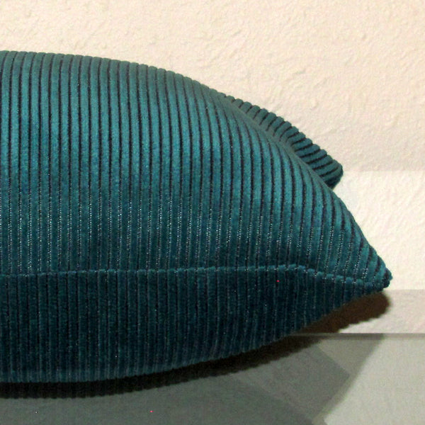 kingfisher teal corduroy cushion cover