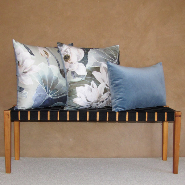 Cloud blue velvet cushion cover
