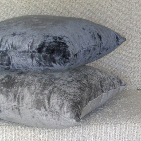Bespoke Smoke grey luxury Italian velvet cushion cover