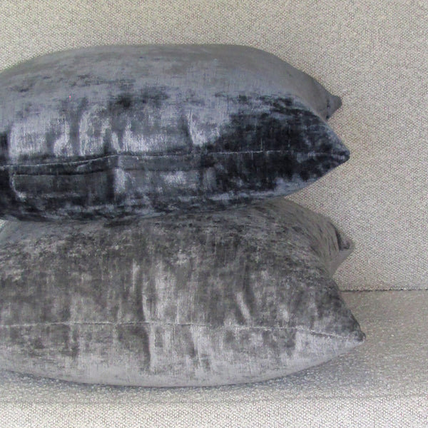 Bespoke Smoke grey luxury Italian velvet cushion cover