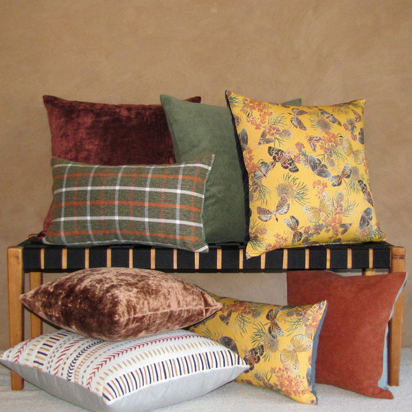 Aspen Olive corduroy cushion cover