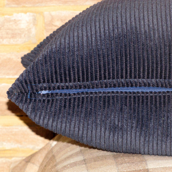 navy blue corduroy cushion cover