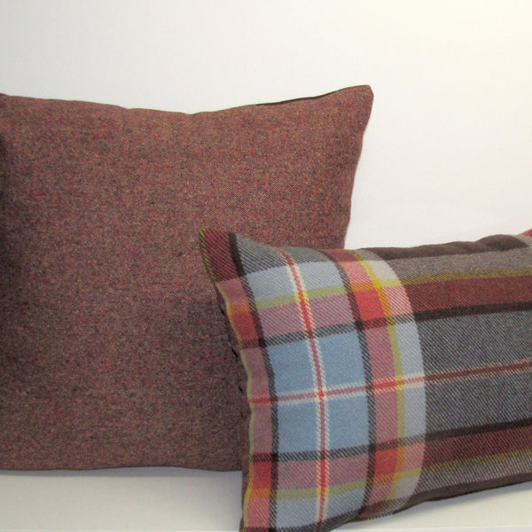 Fletcher woollen check cushion cover