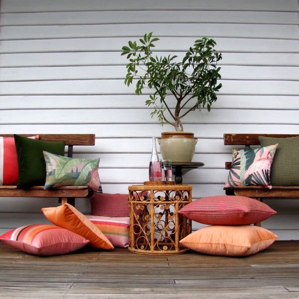 Coral Tropicalia, indoor/outdoor cushion cover