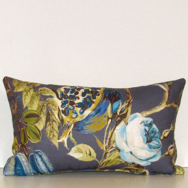 Orchard linen cushion cover, blueberry