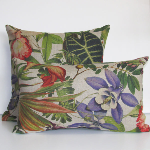 Made to order Twining cushion cover, linen reverse