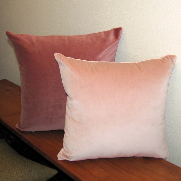 Rosewater pink velvet cushion cover