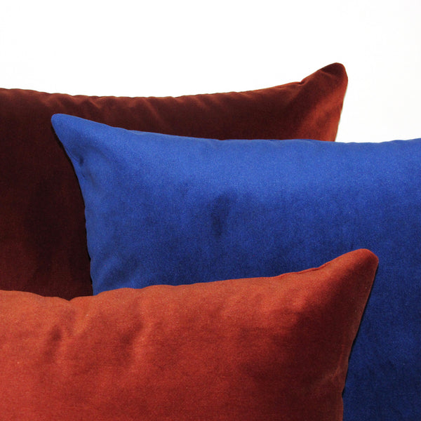 Cobalt blue velvet cushion cover