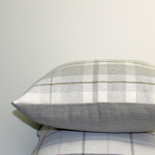 Sutherland Oatmeal check cushion cover
