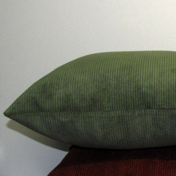 Aspen Olive corduroy cushion cover
