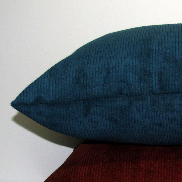 Aspen Teal corduroy cushion cover