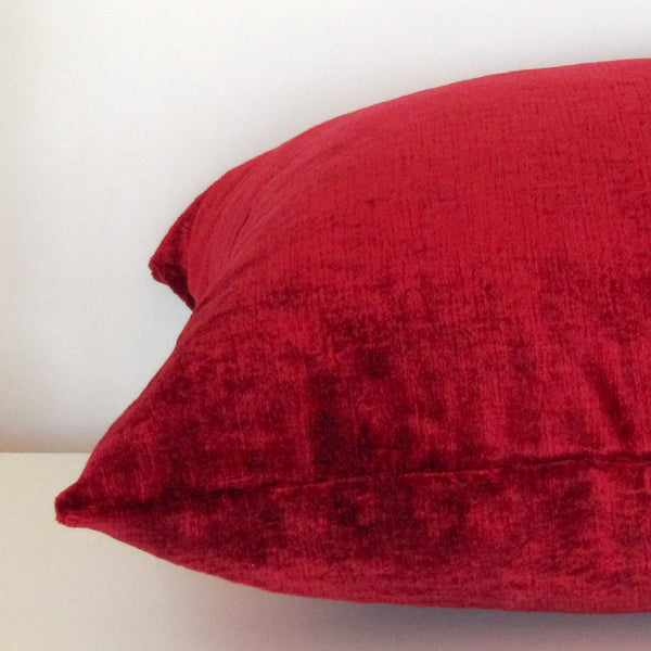 made to order Bespoke Red luxury Italian velvet cushion cover