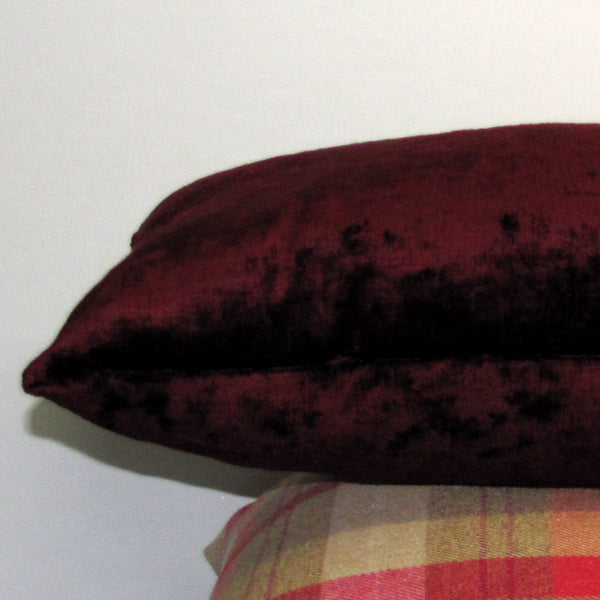 Made to order Bespoke Crimson luxury Italian velvet cushion cover