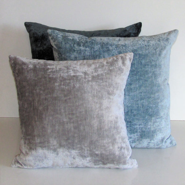 Bespoke Powder Blue luxury Italian velvet cushion cover