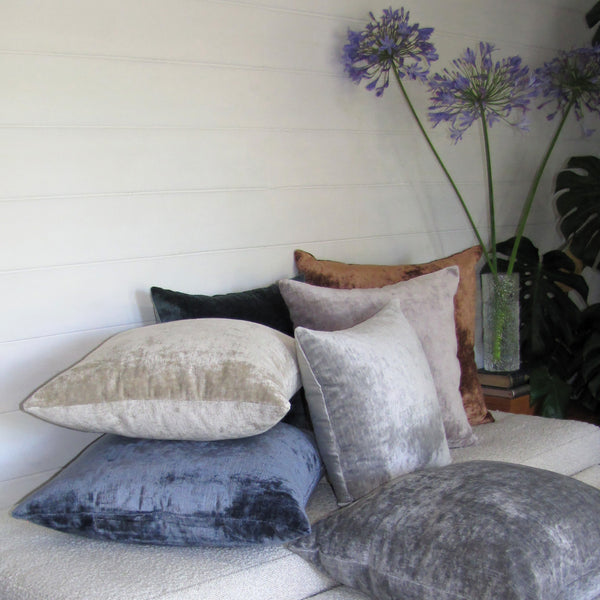 Made to order Bespoke Silver luxury Italian velvet cushion cover
