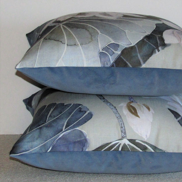 Lotus linen cushion cover