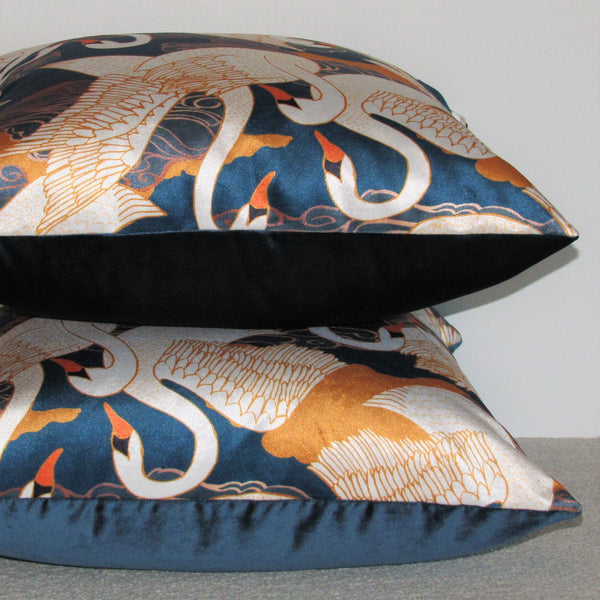 Swan velvet cushion cover