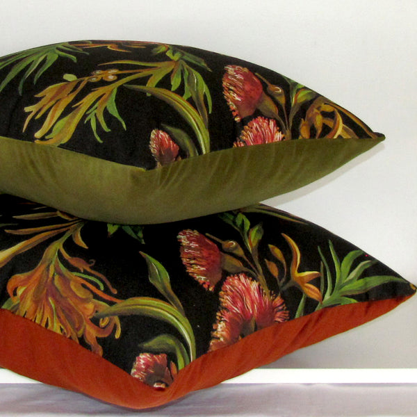 made to order dark flowering gum cushion cover