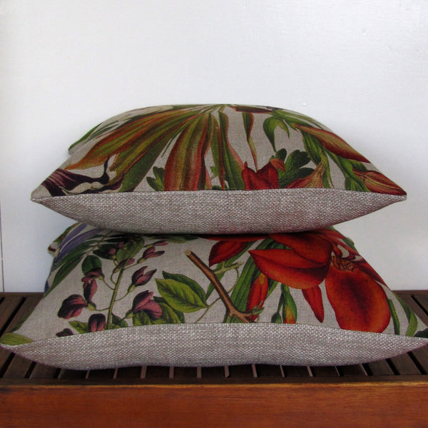 Made to order Twining cushion cover, linen reverse