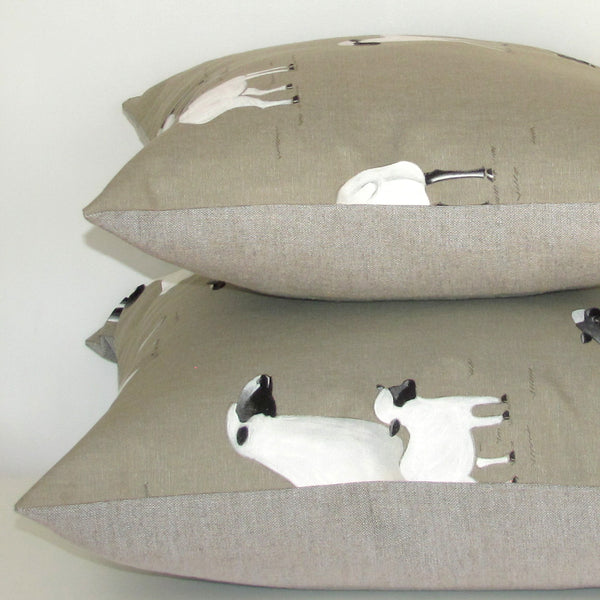 La Brebis linen cushion cover, sheep design