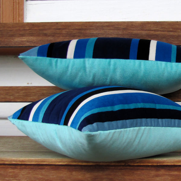 made to order Sapphire South Beach Stripe, indoor/outdoor cushion cover